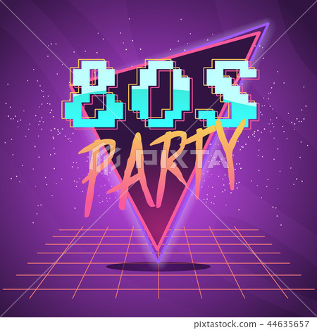 80s retro wave label 44635657