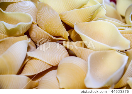 Close up of raw pasta. detail of pasta Close up of raw pasta. detail of pasta 44635876