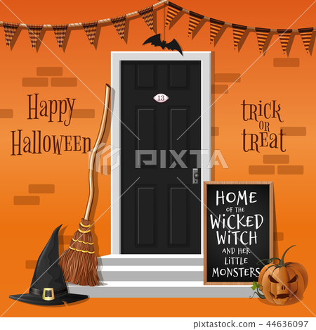 House is decorated for the Halloween holiday House is decorated for the Halloween holiday 44636097