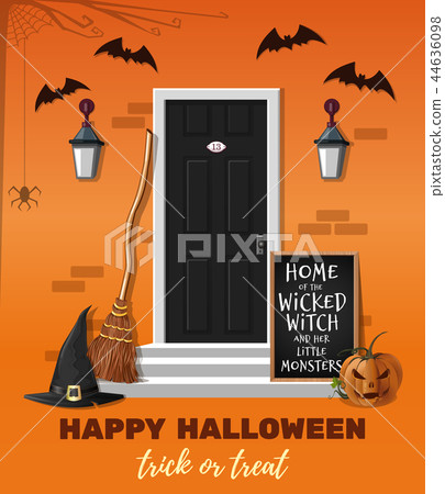 House is decorated for the Halloween holiday House is decorated for the Halloween holiday 44636098