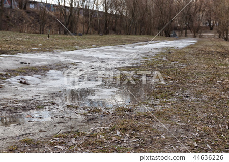 Winter sunny landscape, view of the lake in the Winter sunny landscape, view of the lake in the 44636226