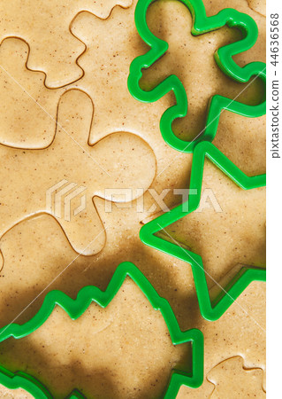 Roll out the dough cut Christmas figures 44636568