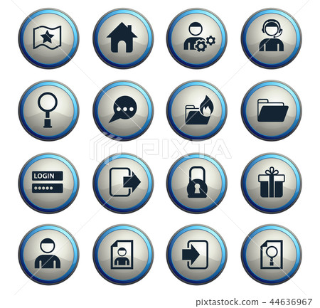 Forum Interface Icon Set Stock Illustration 44636967 Pixta