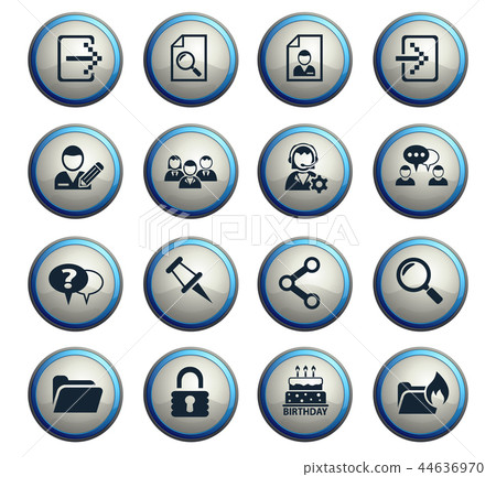 Forum Interface Icon Set Stock Illustration 44636970 Pixta