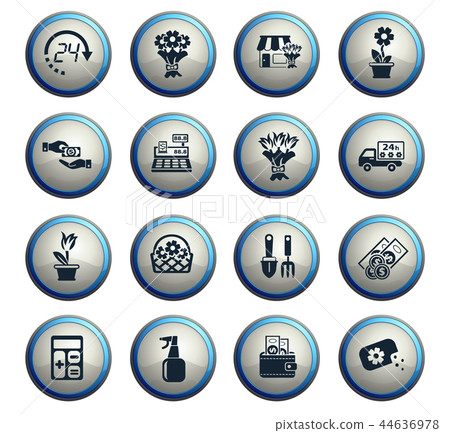 flower shop icon set 44636978