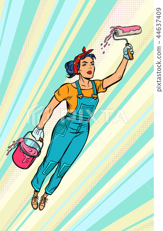 woman painter, superhero flies 44637409