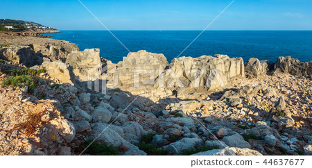 Rocky sea coast, Santa Cesarea Terme, Italy 44637677
