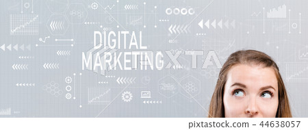 Digital marketing with young woman 44638057