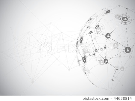 Global network connection. World map point Global network connection. World map point 44638814