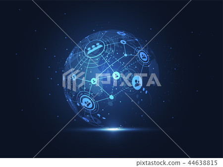 Global network connection. World map point 44638815
