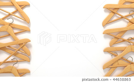 Wooden clothes hangers 3D Wooden clothes hangers 3D 44638863