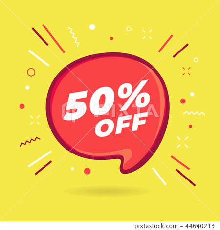 Special offer sale red bubble 50% off discount. 44640213