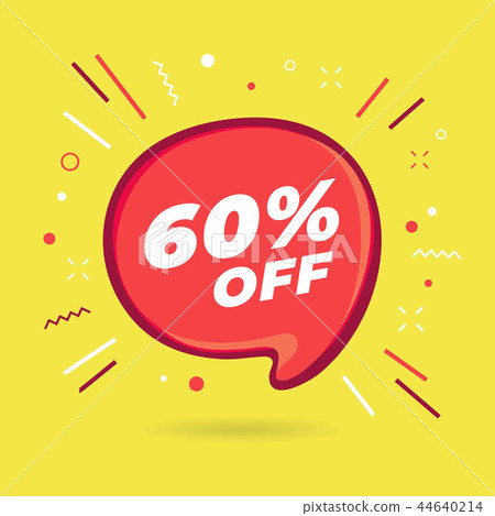 Special offer sale red bubble 60% off discount. 44640214