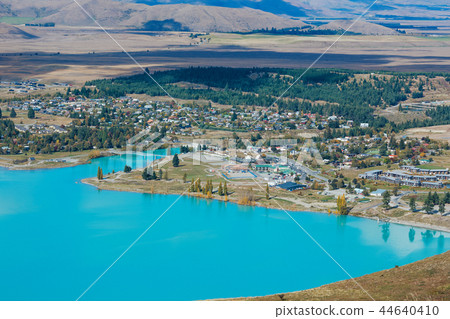 Aerial view of Lake Tekapo 44640410