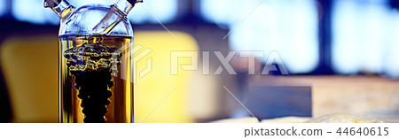 bottle of olive oil and balsamic vinegar / serving a restaurant with seasoning, traditional Mediterranean seasonings 44640615