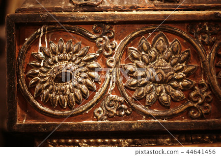Buddhist religious symbols inscriptions in Tibet old runes 44641456