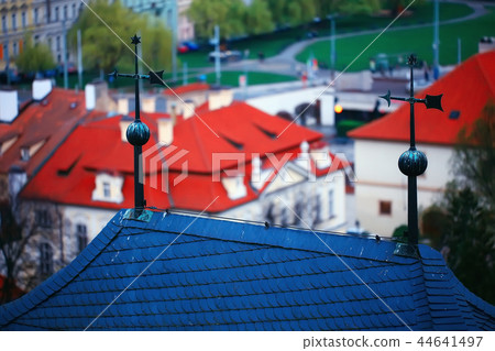 castle in czech republic / panoramic view ancient medieval castle in czech republic, tourist site of history castle in czech republic / panoramic view ancient medieval castle in czech republic, tourist site of history 44641497