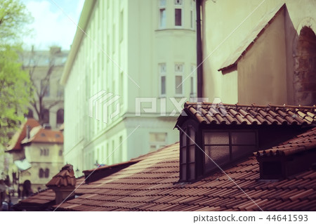street in Prague czech republic / landscape view in the city, the European capital of the czech republic, Prague Castle 44641593