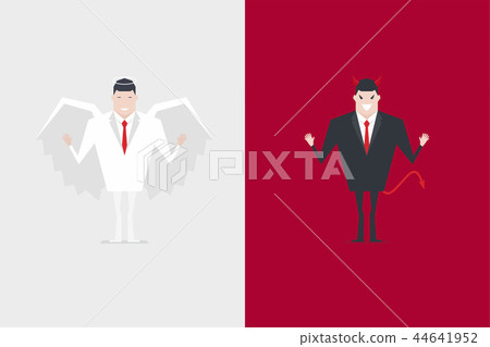 Angel and devil businessman cartoon character. 44641952