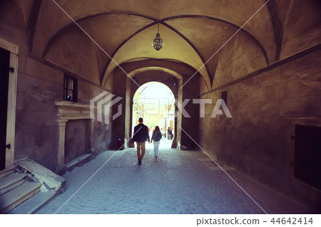 street in Prague czech republic / landscape view in the city, the European capital of the czech republic, Prague Castle 44642414