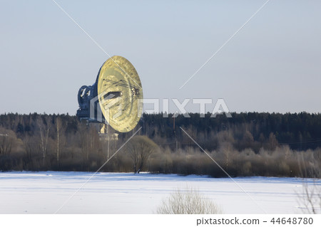 big space antenna / landscape big telescope antenna in the field 44648780