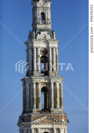 Kalyazin church / panoramic view Orthodox church on the island, russian landscape Kalyazin church / panoramic view Orthodox church on the island, russian landscape 44649263