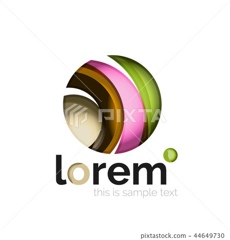 Abstract geometric logo created with overlapping smooth shapes 44649730