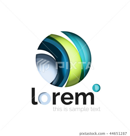 Abstract geometric logo created with overlapping smooth shapes 44651287