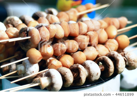 meat on charcoal shish kebab grill smoke 44651899