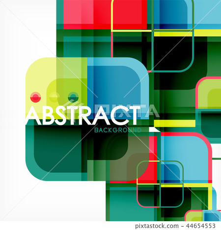 Colorful round squares modern geometric background Colorful round squares modern geometric background 44654553