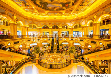 China, Macau - September 8 2018 - Beautiful luxury venetian hotel resort and casio with shopping mall in macau city China, Macau - September 8 2018 - Beautiful luxury venetian hotel resort and casio with shopping mall in macau city 44656147