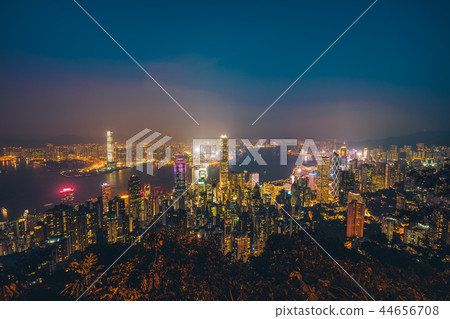 Beautiful architecture building exterior cityscape of hong kong city skyline 44656708