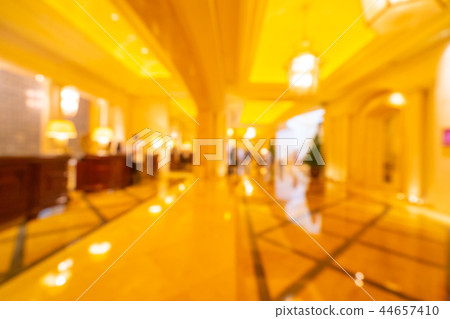 Abstract blur and defocused hotel lobby interior Abstract blur and defocused hotel lobby interior 44657410