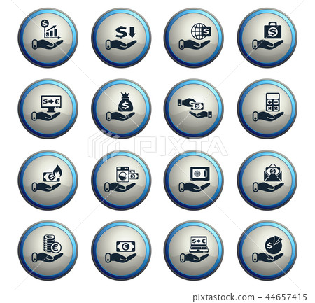 hand and money icon set hand and money icon set 44657415
