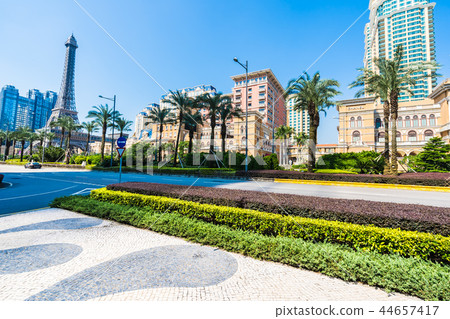 China, Macau - September 10 2018 - Beautiful eiffel tower landmark of parisian hotel and resort in macau city China, Macau - September 10 2018 - Beautiful eiffel tower landmark of parisian hotel and resort in macau city 44657417