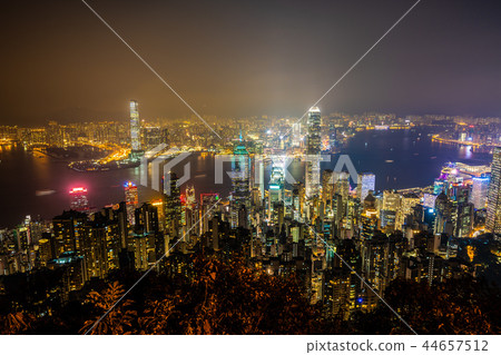 Beautiful architecture building exterior cityscape of hong kong city skyline Beautiful architecture building exterior cityscape of hong kong city skyline 44657512