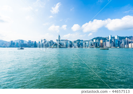 Beautiful architecture building exterior cityscape of hong kong city skyline Beautiful architecture building exterior cityscape of hong kong city skyline 44657513