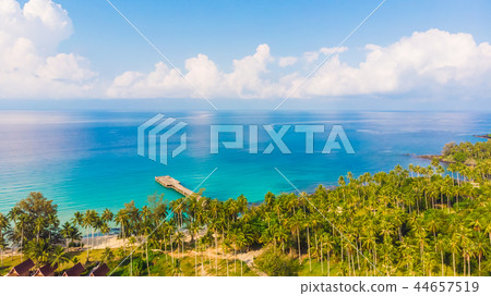 Aerial view with sea and beach Aerial view with sea and beach 44657519