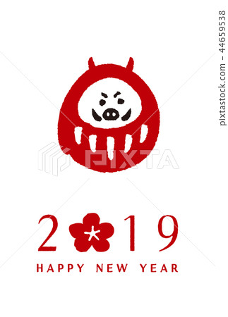 新年賀卡紇伊野達磨2019年垂直 新年賀卡紇伊野達磨2019年垂直 44659538