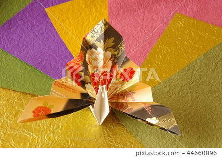 慶祝起重機裝飾起重機新年圖像慶祝圖像折疊起重機摺紙日本模式和服模式 44660096