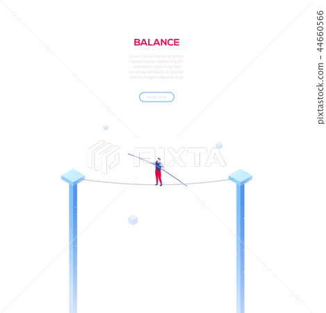 Balance concept - modern isometric vector web banner 44660566