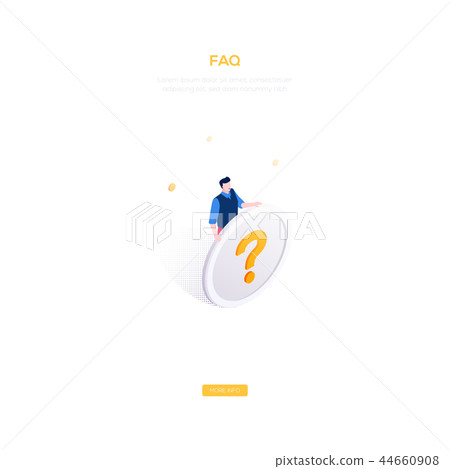 FAQ section - modern isometric vector web banner FAQ section - modern isometric vector web banner 44660908