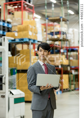 Warehouse logistics distribution business image laptop management 44663111