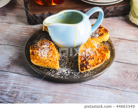 Pumpkin coconut heart shaped fritters 44663349