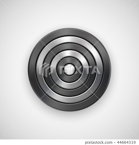 Black Abstract Technology Circle Metal Badge 44664319