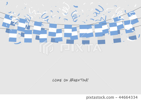 Argentina garland flag with confetti. 44664334