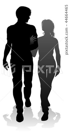 Young Couple People Silhouette Young Couple People Silhouette 44664465