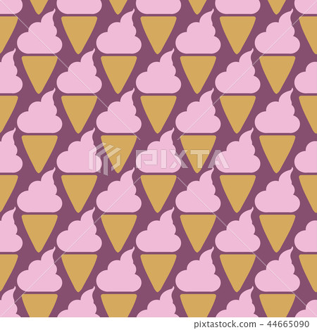 Ice cream cone seamless pink pattern background 44665090