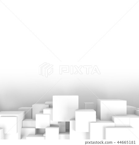 Random installation of cubes, 3d render 44665181