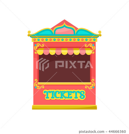 Red ticket booth, amusement park element vector Illustration on a white background 44666360